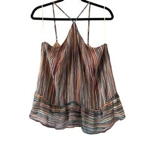 Lumiere Multicolored Striped Halter Top